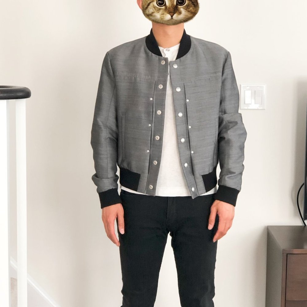 Maison Margiela Silver Bomber Wool Cotton Jacket